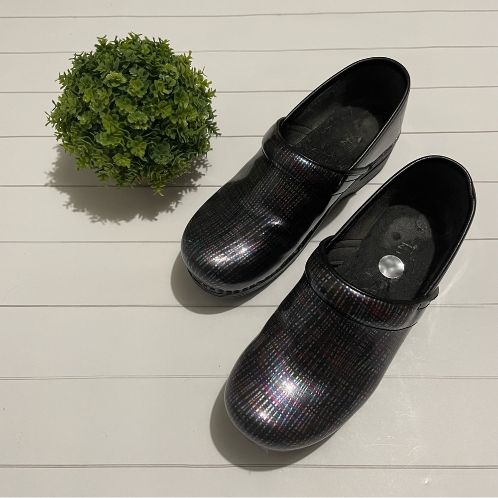 Dansko Black Rainbow Multicolor Colorful Metallic… - image 2